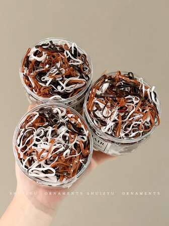 1 Box Of 1000pcs Black Thick Elastic Hair Ties, High Stretch Casual Synthetic Rubber Hair Bands, One-Time Use Non-Damaging Hair Rings, Suitable For All Seasons ,Ponytail Holders ,Hair Elastics ,Hair Rubber Bands ,Scrunchies ,Hair Rope Hair Accessories