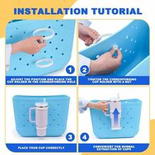 Accessories Cup Holder, Bogg Cup Holder 40 Oz All Large Bogg Bags Leak - Proof Drink Holder With Universal DesignFits, Large, Bog Bag Models - 白色 - 查看 6