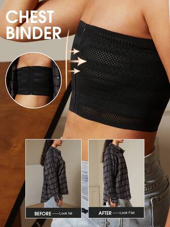 1pc Women Chest Compression Vest, Zip-Up Chest Binder, Adjustable Seamless Chest Flattening /Lesbian Chest Binder Top