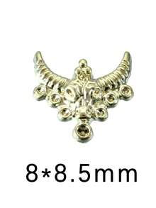 20 piezas de decoraciones metálicas aleatorias con diseño de cabeza de toro para accesorios de arte de uñas, diseñadas para mujeres - Multicolor - Ver 5