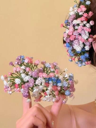 2pcs/Set Romantic Starry Flower Hair Clips, Vintage Floral Hair Clips, Suitable For Women And Girls, Secure Wear For Daily, Commute And Dates, Claw Clips, Hair Slide, Hair Barrettes, Head Accessories, Hair Accessories For Women