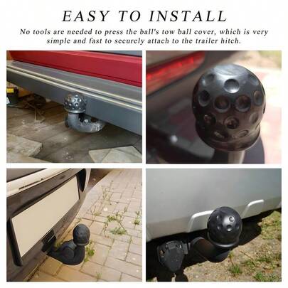 2 PCS Trailer Ball Cover, 2 Inch ID Waterproof Towing Hitch Ball Protector, Dustproof Tow Ball Sleeve Cap Replacem...