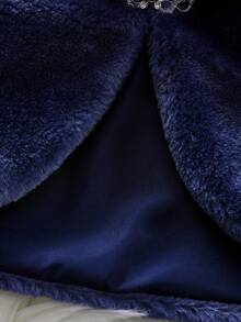 Mädchen Flauschige Langarm Umhang Jacke, geeignet für Kleider, Prinzessinnenkleider, passend für Partys, Aufführungen, Paraden, Geburtstagsfeiern, Konzerte - Blau - Übersicht 5