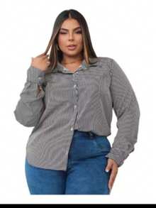 Striped Fabric Buttons Front Casual Daily Spring/Summer/Winter - Black - View 2