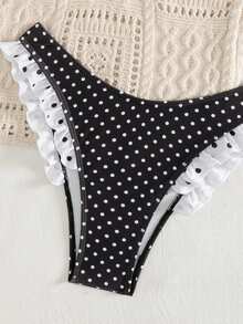 Women's Sexy Cute Polka Dot Adjustable Strap 2-Piece Bikini Swimwear Set Vacation Beach - Multicolor - View 5