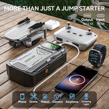 FEATOU 5000A Jump Starter With Air Compressor, 5in 1 Function Jump Box 150PSI Jump Starter Battery Pack , Car Battery Charger Portable For 1.98gal Gas , Car Jumper Starter Portable, Roadside Assistance Device, Automotive Power Supply , Power Bank Charger, Truck Drivers, Car Owners - 銀色 - 查看 9