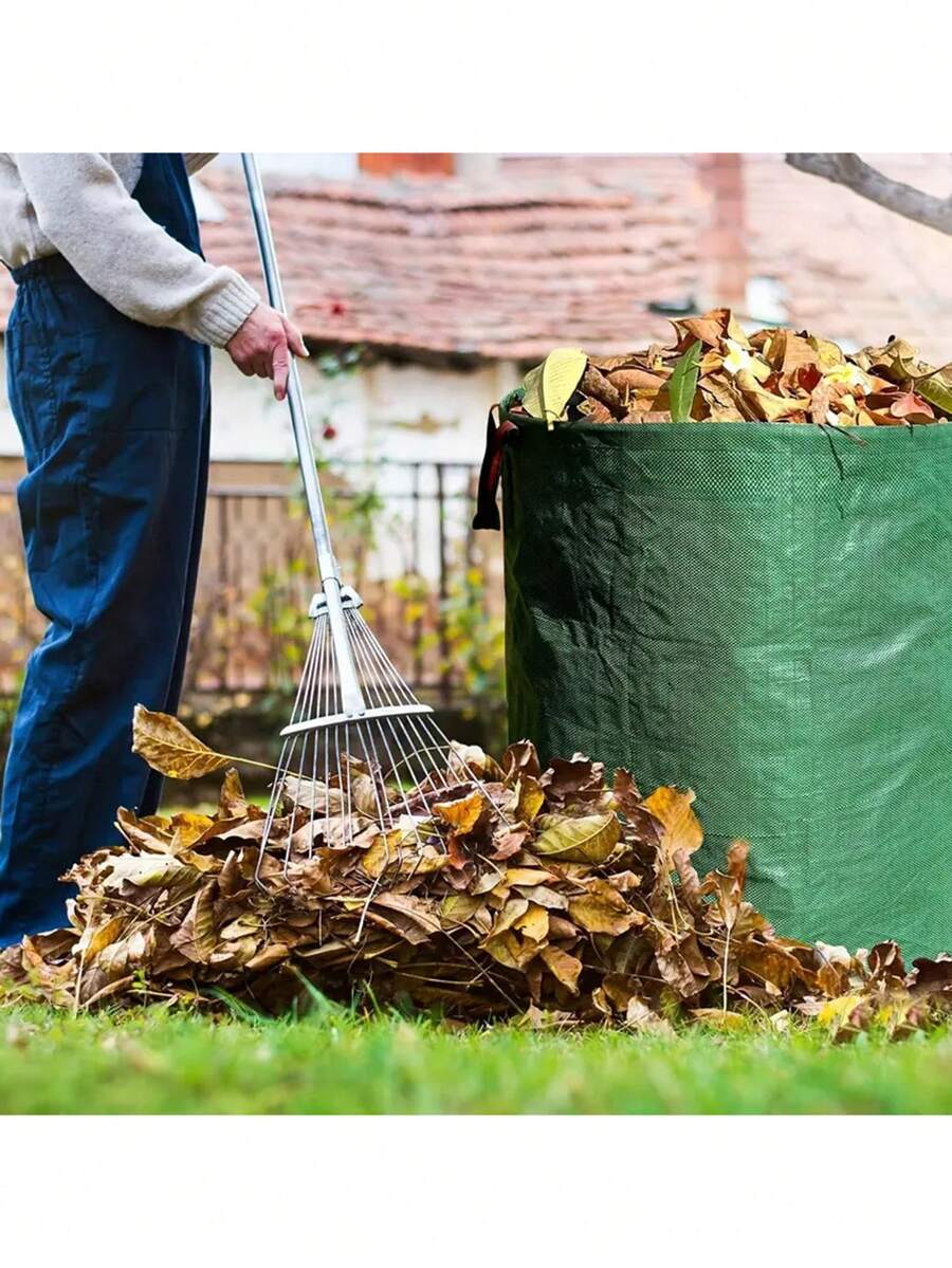 Large Capacity Foldable Garden Leaf Collection Bag - PP Waterproof Woven Plant Waste Trash Bag