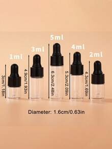 5/10/20 Pcs 1ML Essential Oil Glass Dropper Empty Bottle Sample Bottle, With Glass Pipette Dropper, Used For Eye Dropper Essential Oil Bottle, Perfume Aromatherapy Cosmetics Container, Travel Container Good Things ﻿ - Multicolor - View 8