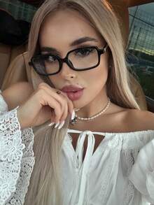 1pc Plastic Geometric Sweet Modern Simple Style Punk Delicate All-Match Best Friend Style Women Clear Glasses Reading Musical Festival Back-To-School Essentials Watch TV All-Season Accessories