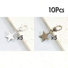 2/6/10 Stücke sternförmige abnehmbare Reißverschlusszipper, Metall-Reißverschlussgleiter zum Ersetzen für Kleidung, Jacken, Schuhe, Taschen - Keine Werkzeuge erforderlich, schnelle Installation, weiße und schwarze Optionen - Verschiedenfarbig - Übersicht 25