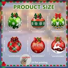 6 Peças Bolas de Natal para Decoração de Quintal Externo, Adequado para Superfícies Planas 2D, Acompanha 12 Estacas de Plástico, Decoração de Natal Externa, Estacas de Bola de Plástico de Natal Festivas para Quintal, Pátio, Gramado - Decorações de Feriados Externos