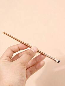 3pcs Gold Sickle Shaped Eyeliner Brush, Liquid Eyeliner Brush, Ultra Fine Angled Flat Eyebrow Brush - Gold - View 4