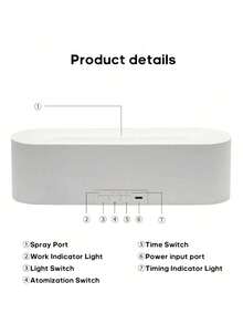 Aromatherapy Essential Oil Diffuser, Colorful Flame Mist Humidifier For Spa Therapy, Suitable For Bedroom, Black Flame Diffuser - White - View 6