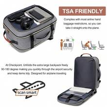3pcs Vacuum Compression Backpack Set, Large Capacity Hiking Backpack With Shoe Compartment - Airline Approved For Outdoor Camping And Mountaineering, Adjustable Shoulder Straps - Dark Grey - View 9