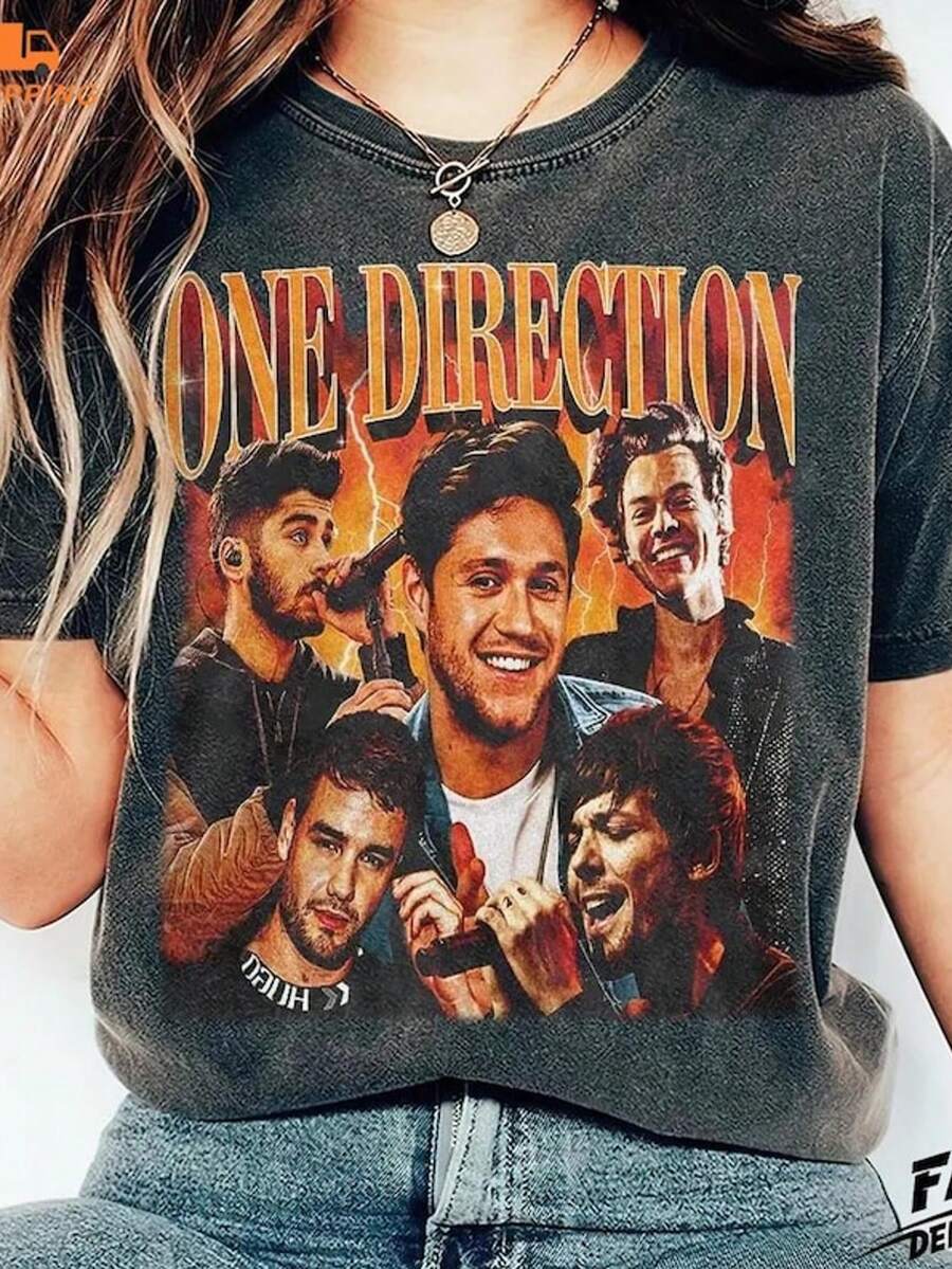 Vintage One Di Rection Pop Music Shirt, Retro Direction Merch Shirt, One Funny Direction Graphic Shir - Black - View 1