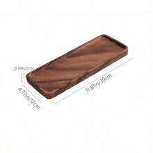 1pc Natural Walnut Wood Rectangular Tray - 11.8 Inch Large Bathroom Countertop Storage Box, Polished Moisturizing Skincare, Christmas Gift - Brown - View 8