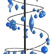 LED Christmas Tree With Baubles 120 LEDs Warm White 180 Cm - Blue - View 9