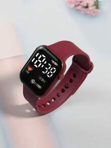 Conjunto de 8/2/1, de moda y elegante, lindo y adorable, reloj juvenil de mujer con pantalla digital cuadrada a muy bajo precio. Es muy adecuado para las manos de las niñas y viene con un conjunto de joyería de strass, pinzas para el cabello, collar, pulsera, aretes y anillo. Es un gran regalo para niñas en Navidad, fiestas y otros festivales.