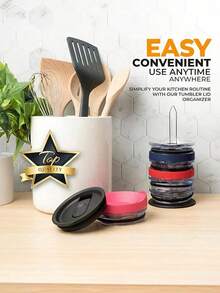 Tumbler Lid Organizers, Tumbler Lid Holders For Kitchen Storage & Organization, Space - Saving Cup Lid Organizer For Tumbler & Tumbler & Tumbler Lids, Silicon Base Secret Santa Gifts For Women,Valentine's Day Gifts, Stocking Fillers, Personalised Gifts, Christmas Gifts - Multicolor - View 9