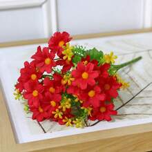 1pc Artificial Daisy Chrysanthemum Flower, 28 Heads, Decorative Silk Flower For Garden, Home, Outdoor Landscaping