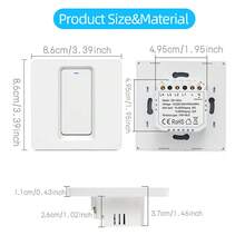 Chevolink Wif 小按钮智能开关 U 型支架白色壁灯开关，兼容零线和无零线（Ndudes Capadto AC220-240V-Wors With Alera And Tya Smart Life）