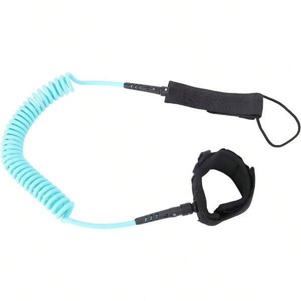Premium Surfboard Leash 9.8ft Surf Leash Spiral TPU Coiled Stand Up Paddleboard Rope Surfboarding Ankle Strap 360 Degree Rotation