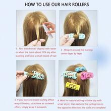GSYY 30Pcs Plastic Hair Curlers Rollers Set  Rollers Self Gr Hairdressing Curlers Hair Curlers No Heat Hair Rollers For Long Medium Sh Thin Fine Hair With Mini Cb 5 Si - 藍色 - 查看 4