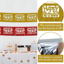 PET Shiny Square Hollow-Out Banner - Rain Curtain Banner & Alphabet Streamer For Birthday Party & 1st Birthday Kids' Setup - Multicolor - View 4