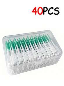 200支薄荷味牙线、牙间刷、迷你牙间刷、牙签刷、软橡胶牙间刷、口腔清洁刷 - 彩色 - 查看 10