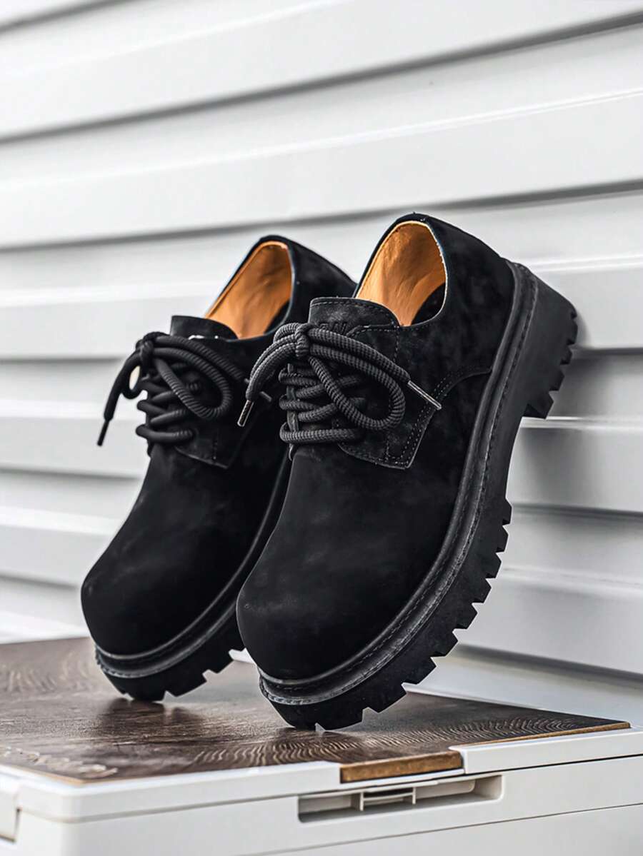 Men's New Comfortable, Casual, Fashionable, Handsome Outdoor Casual Shoes, Formal Shoes, Leather Shoes - 黑色 - 查看 1