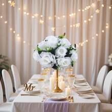 1个仿真灰粉色花球装饰，适用于婚礼、情人节、家居装饰 - 彩色 - 查看 6