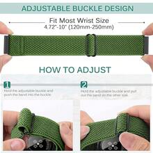 2 Pack Elastic Watch Band Compatible With Redmi Watch 5 Active/Redmi Watch 5 Lite/Garmin Vivoactive 4/Venu 3/Venu 2, 22mm Quick Release Nylon Adjustable WristBands For Women Men{Inchcolor_nameinch:InchBlack+FArmyssGreeninch} - 黑色+軍綠色 - 查看 5
