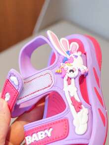 1双儿童卡通平底凉鞋，夏季新款软底幼儿鞋，中/小码儿童休闲沙滩鞋，时尚设计，适合女孩户外、派对、旅行、度假穿着 - 紫色 - 查看 6