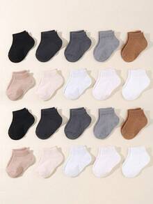 10双装柔软纯色婴儿袜，幼儿男童袜，经典配色，透气舒适，不勒脚，适合0-36个月宝宝日常穿着，四季皆宜，婴儿袜，幼儿袜，幼儿袜，短袜，纯色袜，新生儿礼物，圣诞礼物，新生儿必备