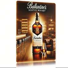 Room Decoration 1 Ballantines Whisky Metal Iron Sign - Indoor And Outdoor Hanging Decoration, Suitable For Home, Kitchen, Restaurant, Bedroom, Garden, Bathroom, Garage, Hotel, Office, Bar, Cafe, Gym - Easy To Hang.8X 11.8inch - 彩色 - 查看 8