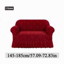 XM-Mirelitho 1 PC Stretch Sofa Cover Skirt Design Jacquard Craft Pet-Friendly Fabric Anti-Cat Scratching Non-Slip Machine Washable Suitable For Living Room Dining Room Bedroom Office Home Decoration All-Inclusive Sofa Cover - Màu Đỏ Sâu - Xem 13