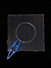 Pana-Beads 1pc/5pcs/10pcs 5mm 2.6mm Mini Fused Bead Board/Perler Bead Board/Transparent Plastic Bead Board, With Tweezers - Square Craft Board, Single Clip Design, Ideal For DIY Pixel Art Puzzles And Fused Bead Projects, Pixel Art And Puzzles, Craft Enthusiasts And Hobbyists. - Multicolor - View 4