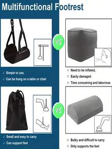 轻便脚吊床，可调节绑带，飞机脚踏，旅行办公桌支撑，男女通用，商务旅行、飞机、火车、办公室、户外、假日露营旅行必备度假配件