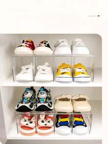 1pc/2pcs/3pcs/4pcs Baby Shoe Rack, Toddler Shoe Rack, Transparent Dual-Color Shoe Box, Suitable For Infants, Made Of ABS Material, Can Be Used In Nursery, Home Indoor Or Bathroom Entrance (This Product Is More Suitable For Displaying Shoes Of 0-3 Year Old Babies) - Multicolor - View 7