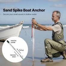 Sand Spike Boat Anchor, 36 In Slide Anchor Shore Spike, Galvanized Carbon Steel Boat Shore Anchors, Shallow Water Beach Anchors, For Securing Jet Ski PWC Pontoon Kayak On Beaches & Sandbars - 36 Inches - View 2