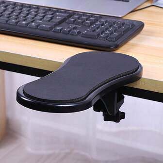 ITECHJOY 180° Adjustable Heavy Duty Desk Extension With Ergonomic Arm And Wrist Support - Durable Plastic Sliding Desktop Accessory With Elbow Pad And Laptop Tray