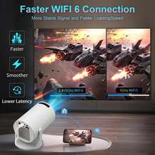 4K Smart Projector, Supports WiFi & Wireless 5.0, OS, 180° Rotatable Screen Stereo, Compact Design Suitable For Home Theater, Gaming, Outdoor Movie Viewing, Compatible With Smartphone/TV Stand/Laptop/Ultra HD Display