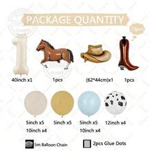 33Pcs Cowboy Horse Theme Party Cow Printed Balloon Cowboy Christmas Party Decor Hat Cowboy Boots Balloon Set Cowboy Tribe Theme Birthday Party Decor 2026 New Year Party Decoration Game Nights, Gifts & Reward Boxes - 彩色 - 查看 3