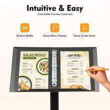 Information Sign Stand (19.09*13.78in) Black Menu Display Stand, Signpost, Wedding Poster Signs Stand, Menus Advertising Stand As Folder Or As A Display Stand - Black - View 4