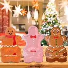 8.46*10英寸，10个装圣诞姜饼人生日派对一次性餐盘，圣诞树和铃铛主题派对用品套装，适合生日派对、周年纪念、圣诞派对 - 聖誕薑餅人C2紙盤 - 查看 5