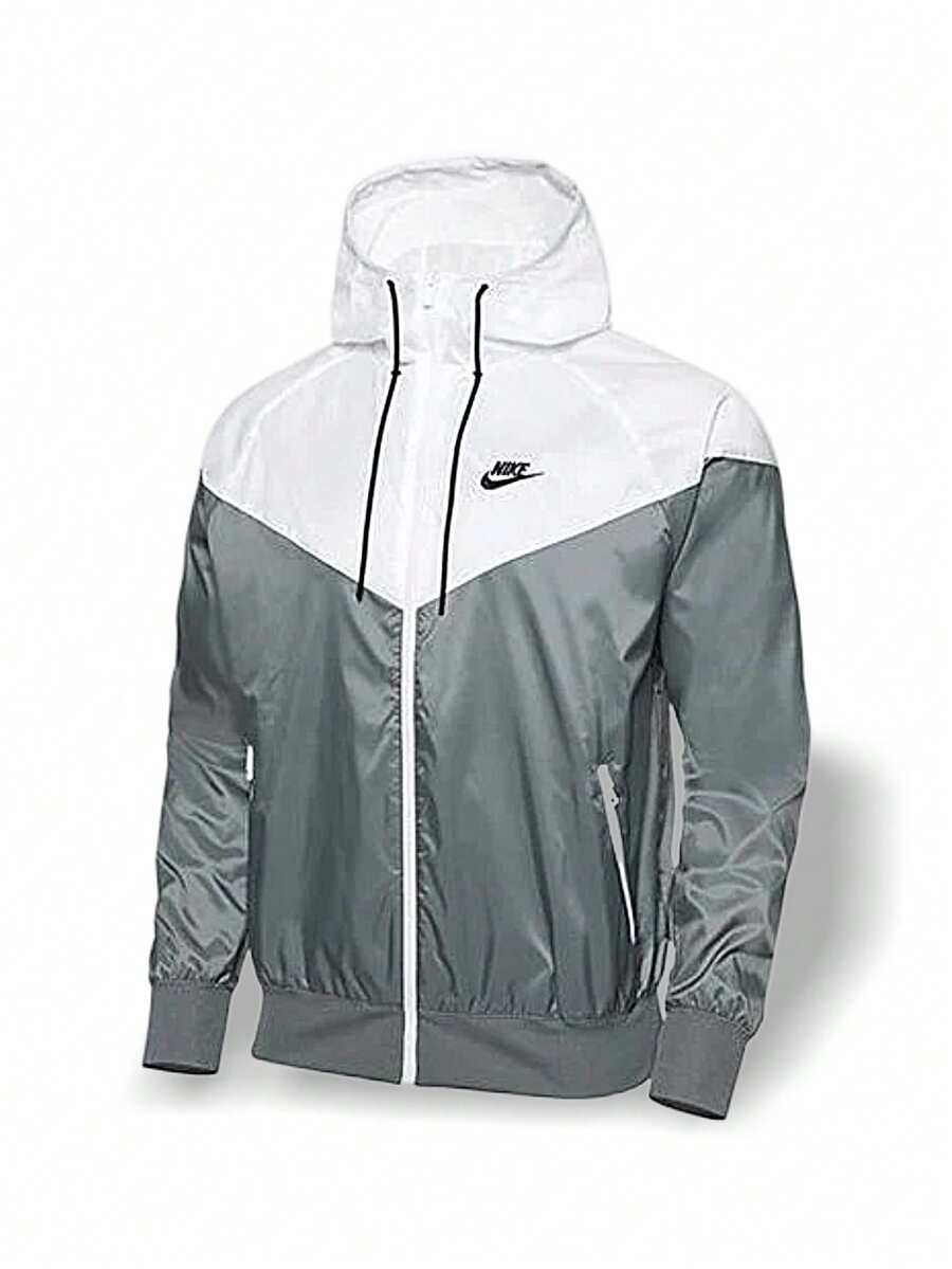Nike Men Down Jacket Spring Windproof Versatile Logo Easy To Wash Quick Dry Outdoor Sports Daily Travel Men White/Grey DA0001-084 - White/silver Grey - View 1