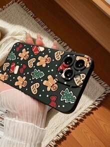 Funda para  con temática navideña apta para los modelos  16E, 15, 14, 13, 12 y 11/XS MAX/XR/MINI/Pro/PLUS/Pro MAX. Compatibles con las series  S24 Ultra/S23 FE/S22 Plus/S21/S20/A81/A55/A54/A35/A34/A32/A25/A24/A21S/A16/A15/A13/A12/A06/A05/A04/A03, OPPO Reno/FIND/A/F, VIVO Y, /Redmi/POCO/NOTE, /PURO70/NOVA13i/12I y Honor X/MAGIC. Esta funda de TPU para móvil ofrece protección contra golpes, caídas y manchas, lo que la convierte en una opción imprescindible para uso personal o para regalar. Ideales para San Valentín, Halloween, Año Nuevo y otras ocasiones festivas. - Negro - Ver 5