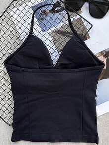 Women Yoga Sports Bra Sleeveless Workout Crop Top Stretchy Fitness Activewear Gym Breathable Vest J8FU - 黑色 - 查看 3