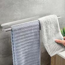 1个自粘式毛巾架 - 无需钻孔安装，壁挂式单杆浴室毛巾架，节省空间的现代设计，适用于淋浴房、浴缸和纸巾架，防锈且易于安装，是家庭浴室毛巾和配件收纳的理想之选。浴室配件 浴室工具 - 彩色 - 查看 6