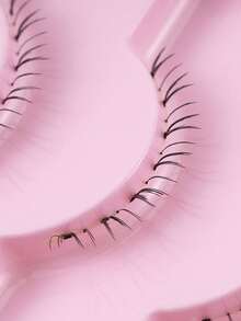 Ondine 自然下睫毛 5 对，单根，明日之尾 V 形透明细柄一体式假睫毛 - 黑色 - 查看 4